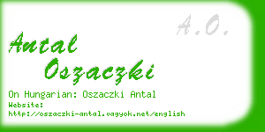 antal oszaczki business card